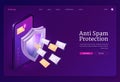 Vector landing page of anti spam protection