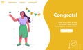 Vector landing page of Congrats concept