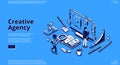 Vector landing page for creative agency