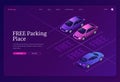 Vector landing page of free parking place Royalty Free Stock Photo