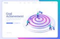 Vector landing page of goal achievement