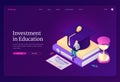 Vector landing page of investment in education