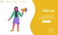 Vector landing page of Join us concept Royalty Free Stock Photo