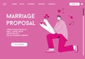 Vector landing page of Marriage Proposal concept Royalty Free Stock Photo