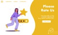 Vector landing page of Please Rating Us concept