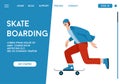 Vector landing page of Skateboarding concept