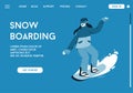 Vector landing page of Snowboarding concept Royalty Free Stock Photo