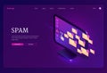 Vector landing page of spam, junk email messages