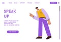 Vector landing page of Speak Up concept