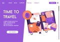 Vector landing page of Time to Travel concept