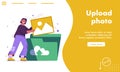 Vector landing page of Upload photo concept