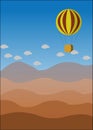 Vector landscape with balloon