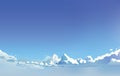 Vector landscape blue sky and clouds. Anime style. Background Royalty Free Stock Photo