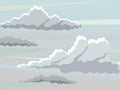 Vector landscape. Large fluffy clouds. Royalty Free Stock Photo