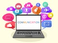 Vector laptop And conversation bubbles communication concept.Word communication Royalty Free Stock Photo