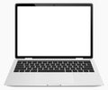 Vector laptop mockup with blank screen, modern design notebook, empty screen