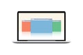 Vector laptop mockup - display with open windows