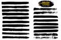 Vector large set different grunge brush strokes. Dirty artistic design elements isolated on white background. Black ink Royalty Free Stock Photo