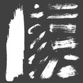 Different grunge brush strokes ink art texture dirty creative grungy element paintbrush vector illustration.