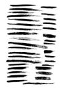 Vector large set of 35 different grunge hand paint brush strokes