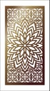 Vector Laser cut panel. Pattern template for decorative panel. W