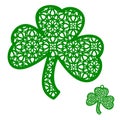 Vector Laser cutting element ornamental Shamrock. Openwork clove