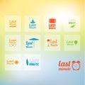 Vector last minute icon pack. Nine different last minute icons f Royalty Free Stock Photo