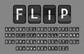 Latin Alphabet, Split-Flap or Simply Flap Display Style Used in Flip Clocks, White Letters and Black Flaps