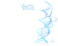 Vector lattice dna chain illustration 3d rendering