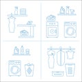 Vector laundry room collections.