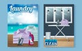 Vector Laundry Service Flyer Magazine Cover, Poster Template Royalty Free Stock Photo