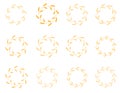 Vector Laurel Wreath Flora theme on a white background set. Royalty Free Stock Photo