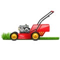 Vector Lawn Mower with Grass