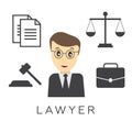 Vector lawyer, attorney or jurist concept background Royalty Free Stock Photo