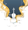 Vector layered paper cut style music background