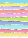 Vector layered torn bright pastel colors paper with soft shadow