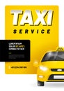 Vector layout design template for advertising taxi service.