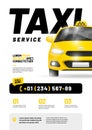 Vector layout design template for advertising taxi service.