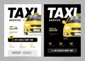 Vector layout design template for advertising taxi service.