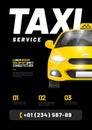 Vector layout design template for advertising taxi service.