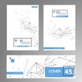 Vector layout of A4 format cover design templates. Technology, science, medical concept. Molecule connecting lines and Royalty Free Stock Photo