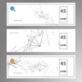 Vector layout of A4 format cover design templates. Technology, science, medical concept. Molecule connecting lines and Royalty Free Stock Photo