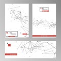 Vector layout of A4 format cover design templates. Technology, science, medical concept. Molecule connecting lines and dots Royalty Free Stock Photo