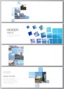 Vector layout of headers, banner templates for website footer design, horizontal flyer design, website header Royalty Free Stock Photo