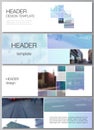 Vector layout of headers, banner templates for website footer design, horizontal flyer design, website header Royalty Free Stock Photo