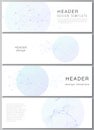 Vector layout of headers, banner templates for website footer design, horizontal flyer design, website header Royalty Free Stock Photo