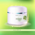 Plastic jar face cream with aloe oil - cosmetic