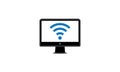 Vector LCD Icon And WiFI - Display Icon & Wi-Fi - TV mock-up illustration Royalty Free Stock Photo