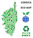 Vector Leaf Green Composition Corsica France Island Map