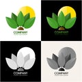 Vector leaf logo, green clean eco icon tree growth. Abstract leaf symbol logo. vector logo. illustration Royalty Free Stock Photo